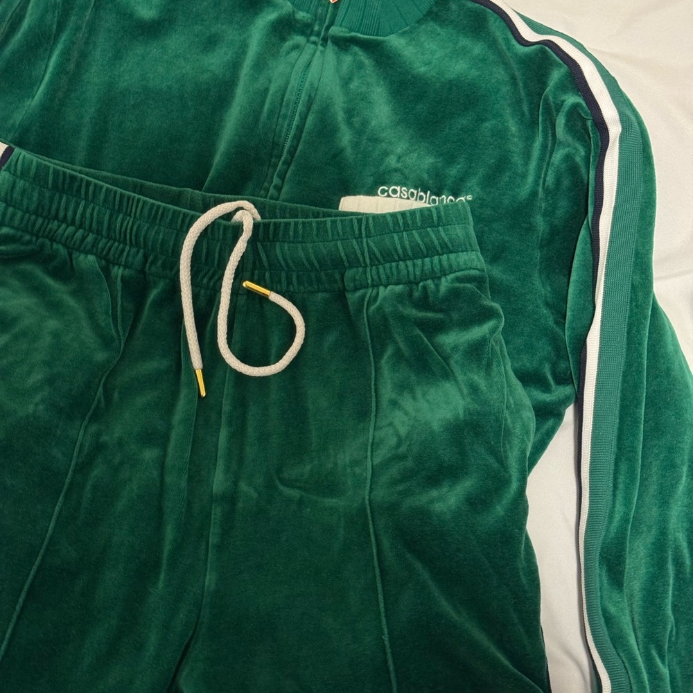 Casablanca Green Velour Track Short Set | Size M | Worn Once